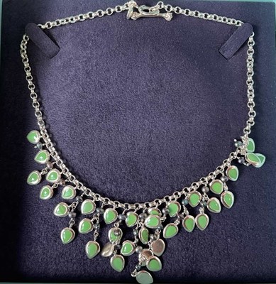 Lot 567 - DOWER & HALL; a silver and enamelled necklace,...
