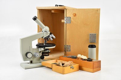 Lot 2454 - A modern cased microscope, possibly Russian.