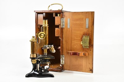 Lot 2457 - E LEITZ WETZLAR; a microscope, no. 103408, cased.