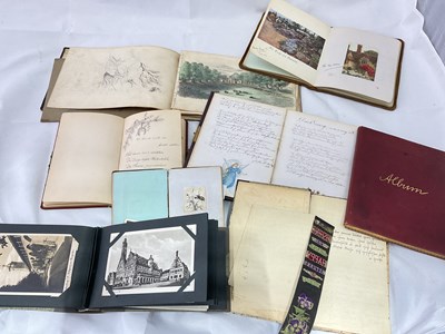 Lot 357 - A group of ephemera including sketch books,...