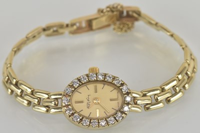 Lot 1466 - ROY KING; a lady's 9ct gold diamond set...