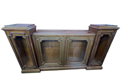 Lot 1065 - A large Victorian oak bookcase, with moulded...