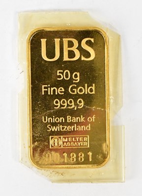 Lot 1140 - A Union Bank of Switzerland 999.9 fine gold...