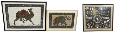 Lot 216 - A modern Indian watercolour and gouache gilt...