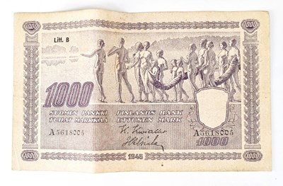Lot 1248 - A Finland 1000 markkaa banknote, 1948, serial...