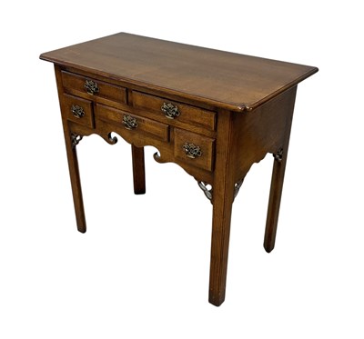 Lot 2214 - An 18th century style reproduction oak lowboy,...