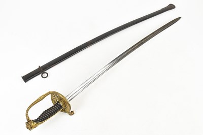 Lot 1347 - A 19th century naval officer's sword, with...