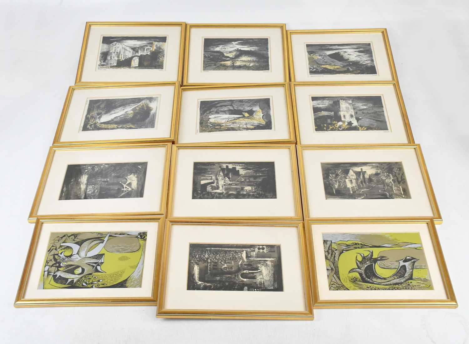 Lot 573 - AFTER JOHN PIPER; six coloured prints, Tallard...