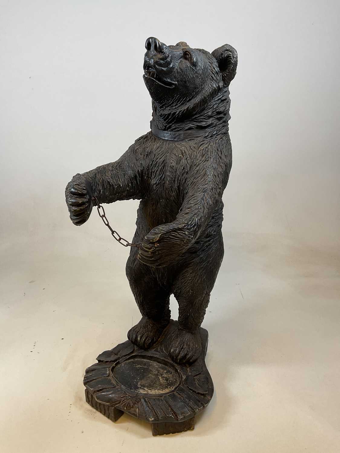 Lot 9 - A resin Black Forest style bear stick stand,
