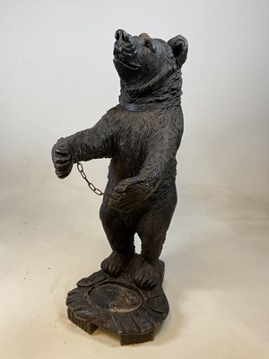 Lot 9 - A resin Black Forest style bear stick stand,...