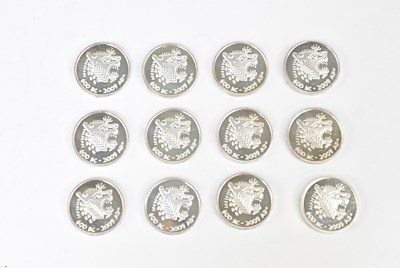 Lot 1201 - Twelve 1/4 troy ounce 999 fine silver...