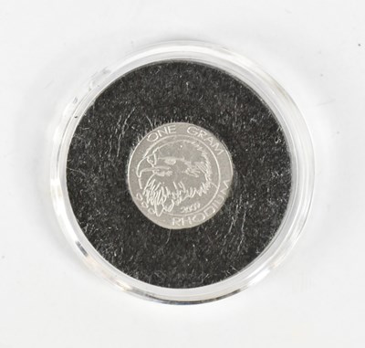 Lot 1184 - A Cohen Mint 1g 999 Rhodium coin, 2009.