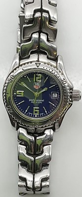 Lot 581 - TAG HEUER; a lady's stainless steel wristwatch...