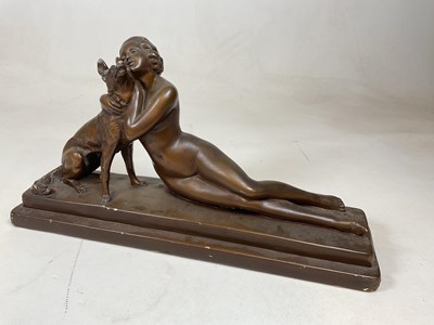 Lot 22 - An Art Deco inspired painted plaster figure of...