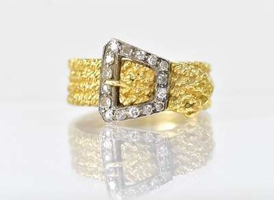 Lot 1332 - A 9ct yellow gold ring in the form of a belt,...