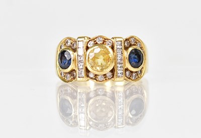 Lot 1293 - An 18ct yellow gold ring set with a round cut...