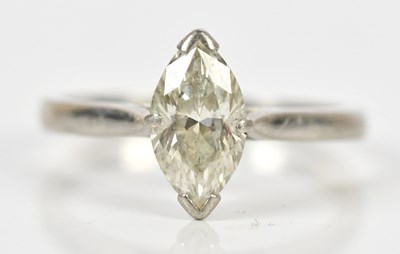 Lot 325 - A platinum diamond marquise set solitaire...