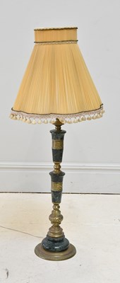 Lot 629 - A 20th century onyx and brass table lamp with...