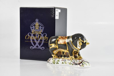 Lot 1616 - ROYAL CROWN DERBY; an animal form paperweight,...