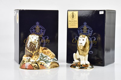 Lot 1614 - ROYAL CROWN DERBY; two animal form...