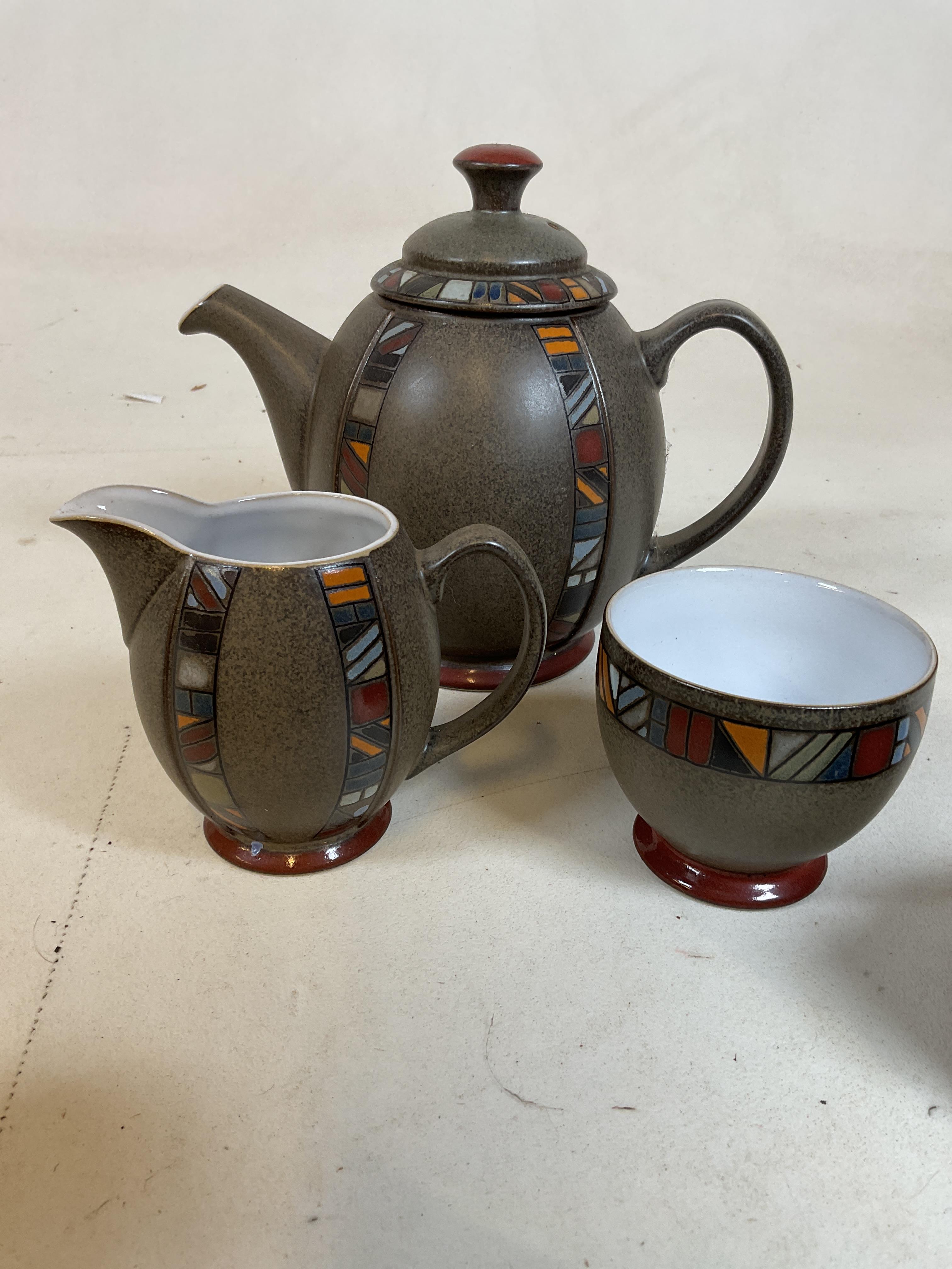 Lot 225 DENBY; a 'Marrakesh' decorated part tea set.