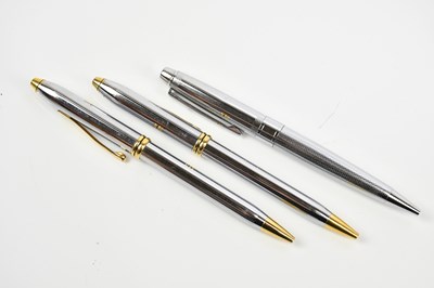 Lot 1402 - CROSS; a pair of ballpoint pens, and a further...