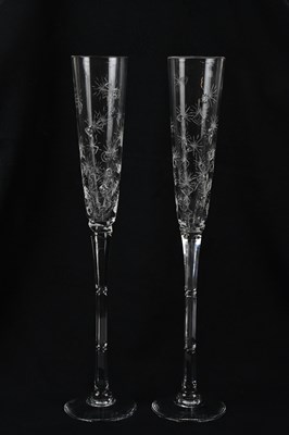 Lot 709 - ASPREY; a pair of large celebration crystal...