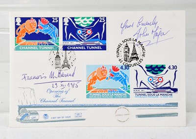 Lot 638 - CHANNEL TUNNEL; a first day cover bearing the...