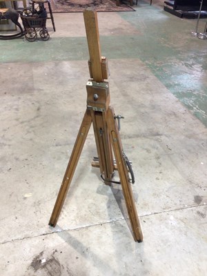 Lot 59 - A rustic folding artist's easel.