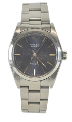 Lot 1465 - ROLEX; a 1970s gentleman's stainless steel...
