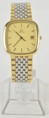 Lot 1473 - OMEGA; a gentleman's stainless steel and gold...