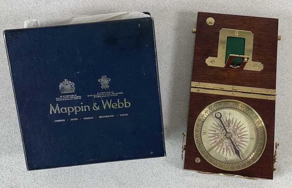 Lot 31 - MAPPIN & WEBB; a boxed wooden and brass...