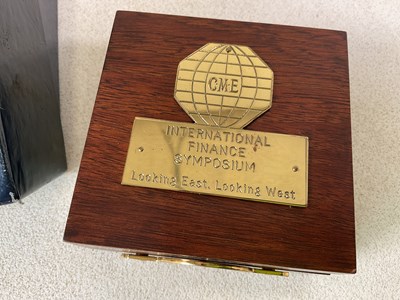 Lot 31 - MAPPIN & WEBB; a boxed wooden and brass...