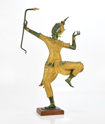 Lot 1604 - A gilded bronze figure of Prince Rama, height...