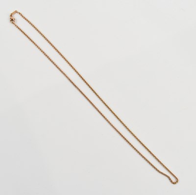 Lot 301 - A rose coloured necklace, stamped '14kt' to...