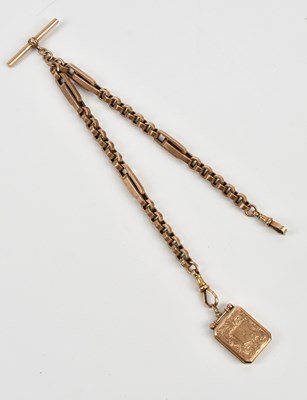 Lot 233 - A 9ct yellow gold curb and trombone link...