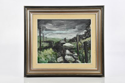 Lot 2332 - GERRY ROBINSON; oil on board, rural landscape,...