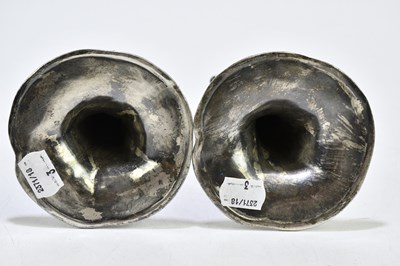 Lot 508 - A pair of Art Nouveau pewter candle holders...