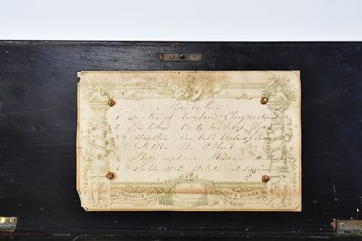 Lot 774 - A 19th century rosewood music box, with inlaid...