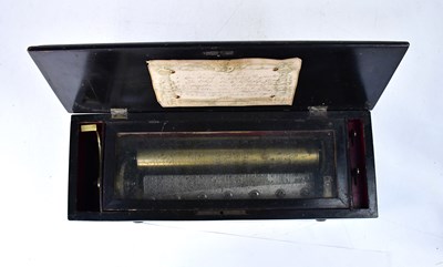 Lot 774 - A 19th century rosewood music box, with inlaid...