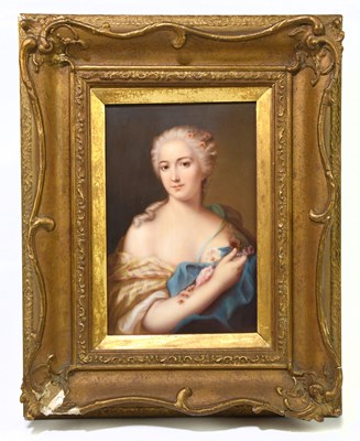 Lot 645 - A 19th century French porcelain plaque,...