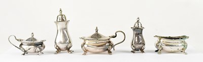 Lot 1103 - A group of silver-plated cruet items,...