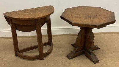 Lot 737 - ALBERT OAKROYD; an oak octagonal occasional...