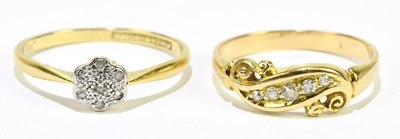Lot 1073 - An 18ct yellow gold and tiny diamond flower...
