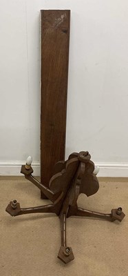 Lot 805 - ALBERT OAKROYD; a simple carved oak shelf,...