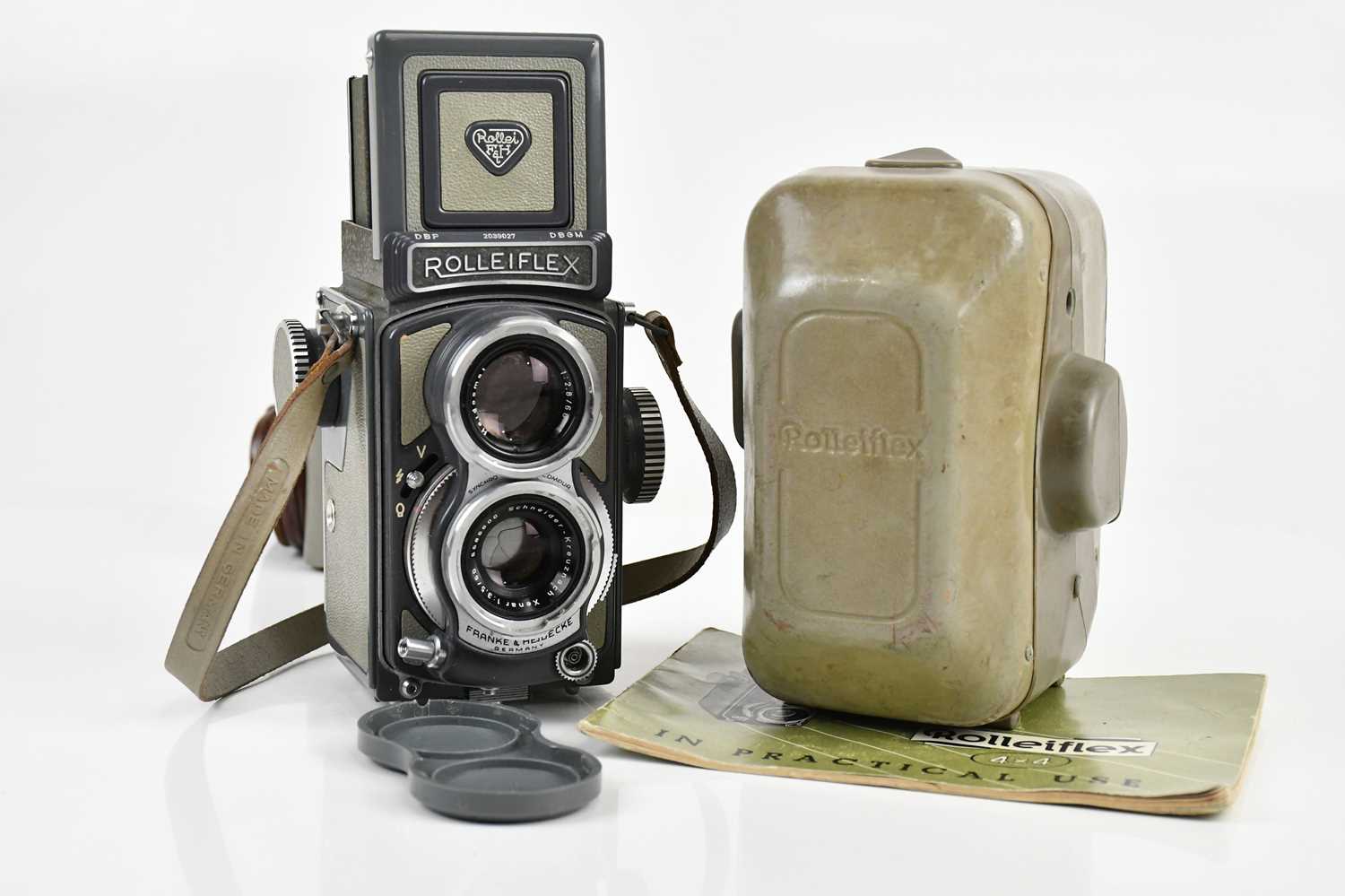 Lot 2480 - ROLLEIFLEX; a Rolleiflex Baby 4x4 TLR camera,...