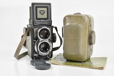 Lot 2480 - ROLLEIFLEX; a Rolleiflex Baby 4x4 TLR camera,...