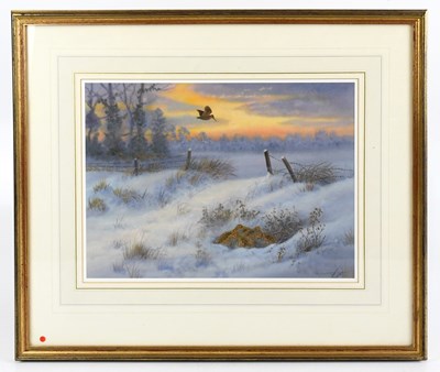 Lot 345 - RICHARD ROBJENT; watercolour, 'Flight Time-A...