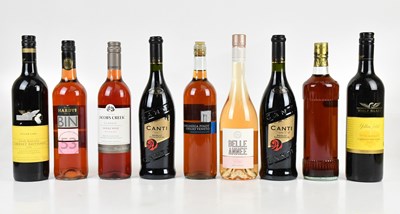 Lot 382 - RED WINE; a collection of red wine and spirits...