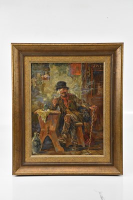 Lot 2226 - UNATTRIBUTED; oil on board, seated vagrant,...